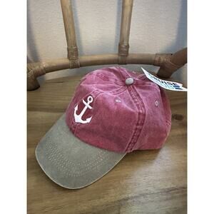 🌟 Red and Gray with white anchor new with tags mens adjustable baseball hat cap